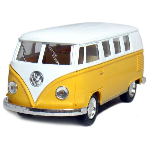 Robetoy Bilar Cars 61206 12cm metall 1:36 Volkswagen Buss Gul/Vit