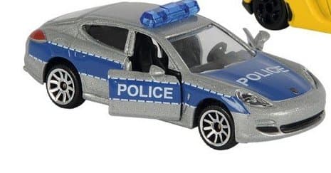 Simba Majorette Cars Bilar Polis Polisbil Porsche Silver POLICE  MLB