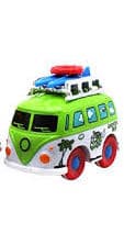 Robetoy Cars Bilar Cartoon Travel Buss Pullback Metall 61988 Grön GAR