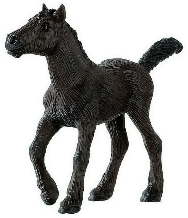 Dinotoys Bullyland WD Figur Häst Djur Friesian Föl Svart