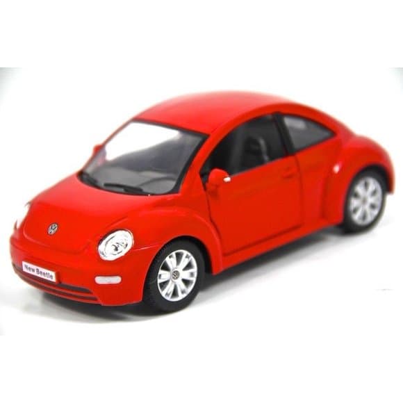 Robetoy Bilar Cars 61206 12cm metall 1:36 Volkswagen New Beetle Röd