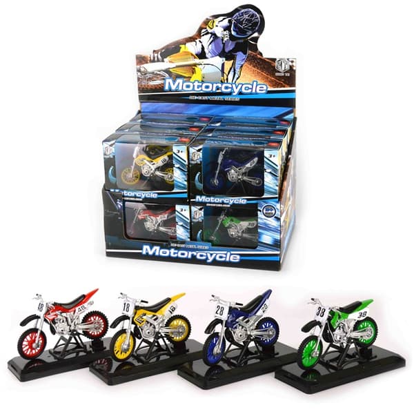 Leksaker Fordon Motorcykel CROSS Offroad Mc Bike Metall 63253 skala 1:18 Välj