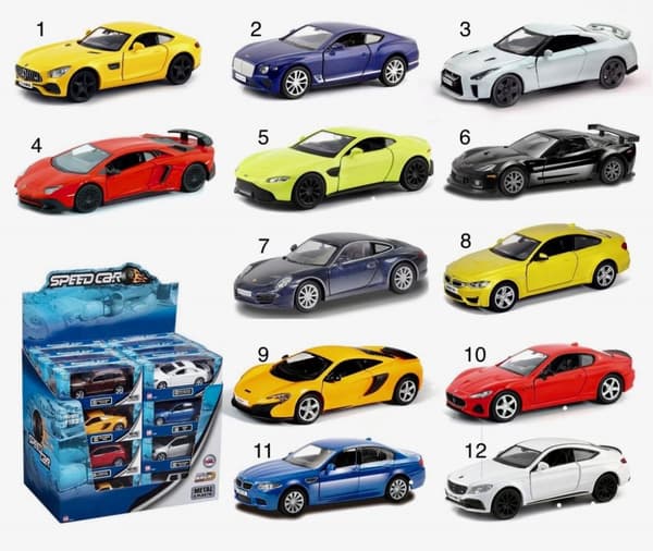 VN Leksaksbilar Licens Cars 1:32 Bilar metall Pullback 13cm