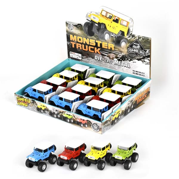 Robetoy Bilar Cars 61758 Pullback JEEP Monster Truck OFF ROAD 9cm Välj
