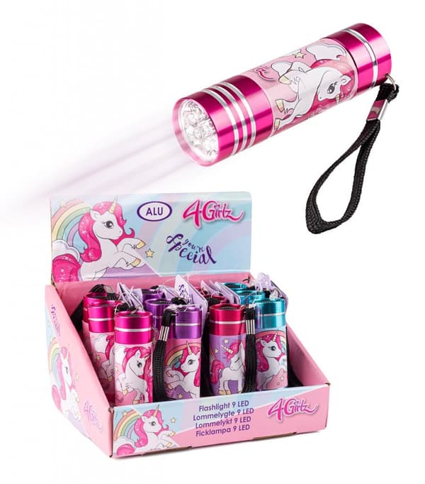 VN 4Girls UNICORN Alu Ficklampa Flashlight LED 9cm 1.ROSA VN 4Girls UNICORN Alu Ficklampa Flashlight LED 9cm 1.ROSA