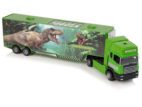 Stor lastbilstransportör för transport av dinosaurier Bilmetall