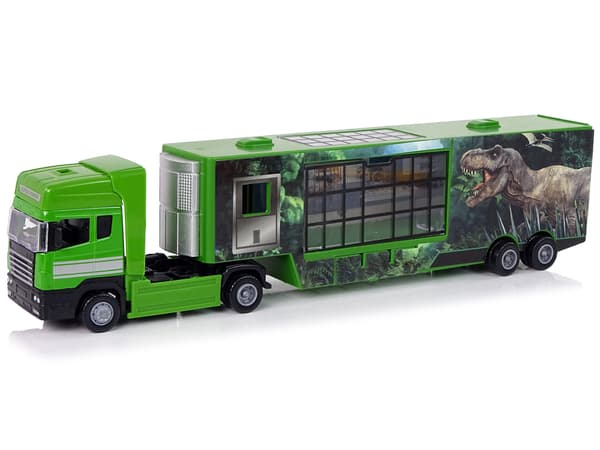 Stor lastbilstransportör för transport av dinosaurier Bilmetall