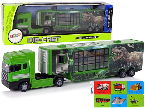 Stor lastbilstransportör för transport av dinosaurier Bilmetall