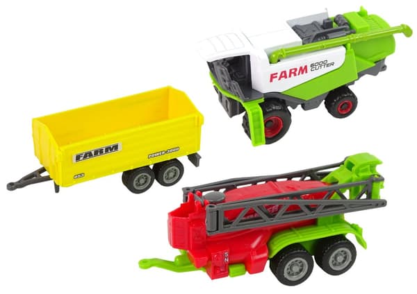 Uppsättning av jordbruksmaskiner och jordbruksfordon 6 delar traktor