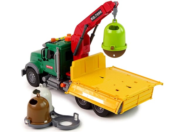Lastbil Auto Kran Transport skraldespand Lyd