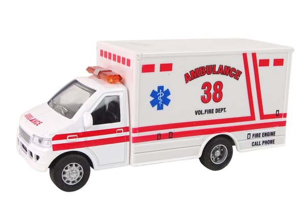 Bil udrykningskøretøj Ambulance Friction Drive 2 farver