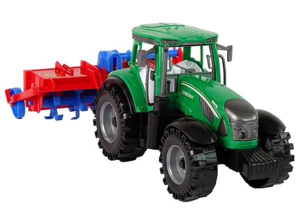 Traktor Med Plovfriktionsdrev Rød