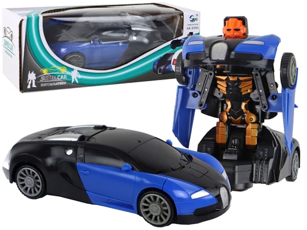 Robot bil 2i1 Bugatti blå lyseffekter