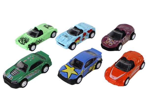 Friction Drive Vehicle Set i en metalllåda, 6 delar