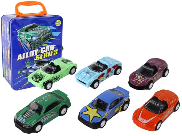 Friction Drive Vehicle Set i en metalllåda, 6 delar