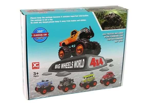 Bil 4x4 klassisk model på store hjul 4 farver