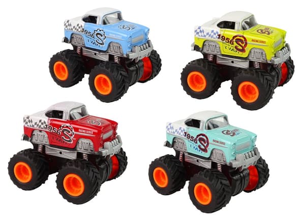 Bil 4x4 klassisk model på store hjul 4 farver