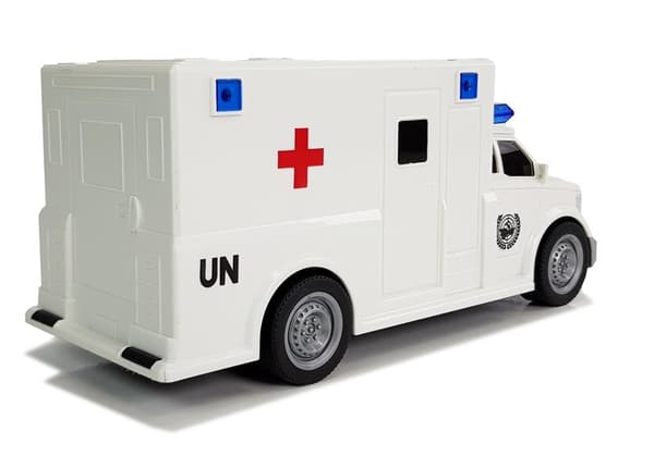 Autolla ajettava ambulanssi Ambulanssi 1:20 äänellä