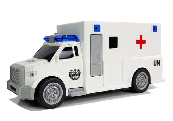 Autolla ajettava ambulanssi Ambulanssi 1:20 äänellä