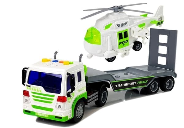 Batteridrevet biltransporter 1:16 med helikopter