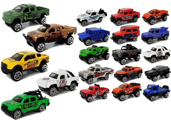Jeep terrængående bilsæt, fjederfjedre, forskellige farver, 20 stk