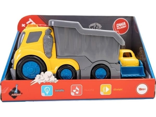 2-in-1 car set - Dump truck and mini excavator