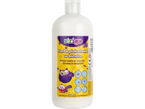 Strigo posterfärg i flaska, 500 ml vit