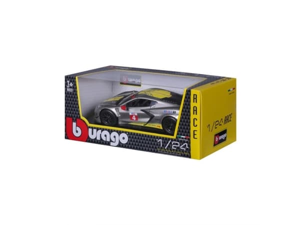 BBURAGO Chevrolet Corvette C8R, Superbil, Montert på forhånd, 1:24, Chevrolet Corvette C8R #4, Alle kjønn, Metall, Plast