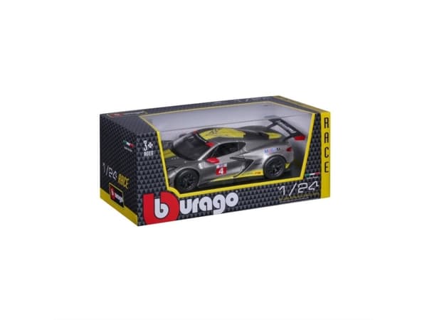 BBURAGO Chevrolet Corvette C8R, Superbil, Montert på forhånd, 1:24, Chevrolet Corvette C8R #4, Alle kjønn, Metall, Plast