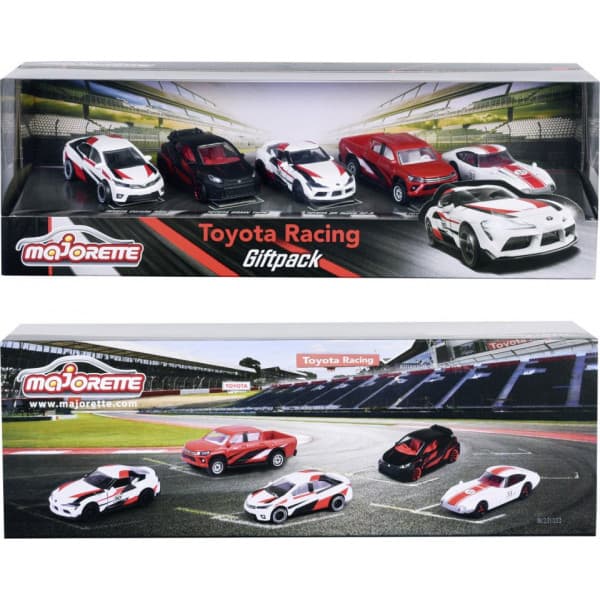 Majorette Toyota racer-biler, 5 stk, gavepakke