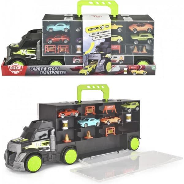 Dickie Toys -biltransport och 4 småbilar