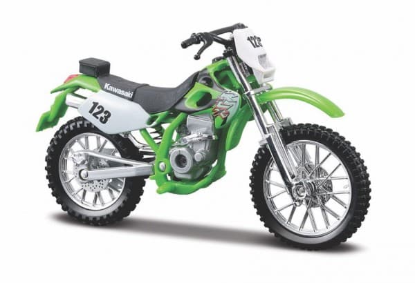 Maisto Model metalli moottoripyörä Kawasaki KLX 250SR jalustan kanssa