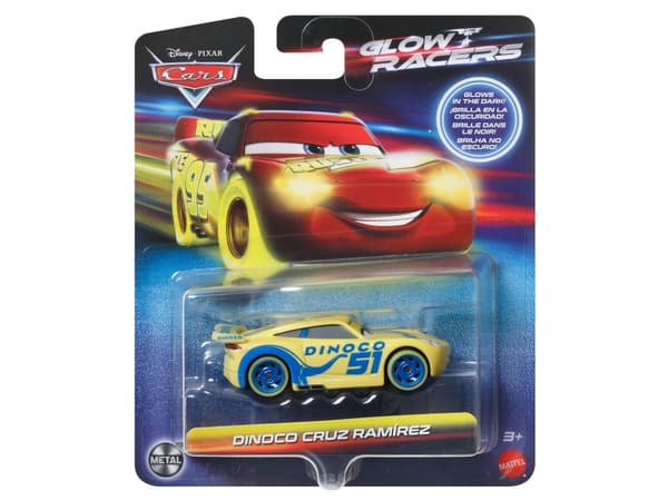 Mattel Bilar lyser i mörkret racerbilar, dinos lyser i mörkret fordon