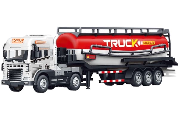 Die-cast truck with tank trailer, light & sound