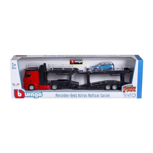 BURAGO 1/43:e Skala Diecast Mercedes Benz Actors Truck StreetFire Car