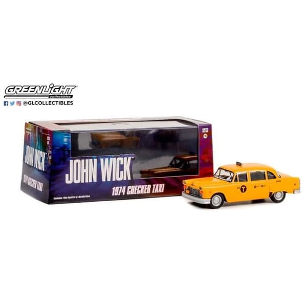 Monterade miniatyrer - Checker Marathon N.Y.C. Taxi - John Wick 1974 1/43 Greenlight