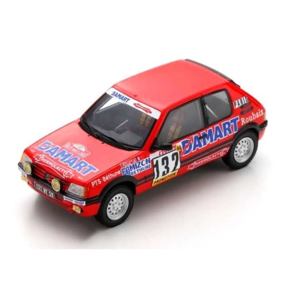 Monterade miniatyrer - Spark - Peugeot 1986 Delecourt 1/43 - Färg Röd - Rally - 205 GTI Monte Carlo