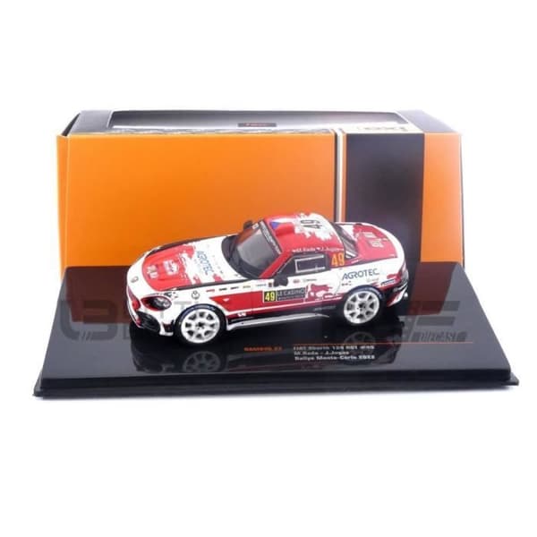 Samlarbil i Skala - IXO - FIAT Abarth 124 RGT - 1/43 - Rally Monte Carlo 2022 - Vit/Röd/Schwarz