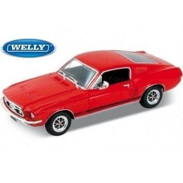 Miniatyrbil - WELLY - Mustang GT 1967 - Röd - Cars License
