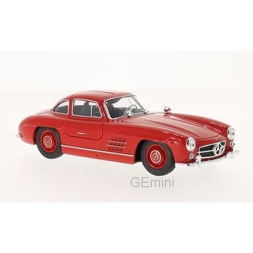 Miniatyrer monterade - Welly - Mercedes 300 SL - Röd - 1/24 - Sedan &amp; Coupé
