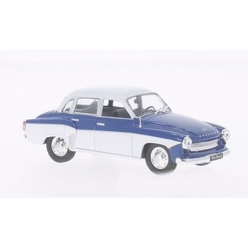 Miniatyrer monterade - Whitebox - Wartburg 312 - 1965 - 1/43 - Blå/vit