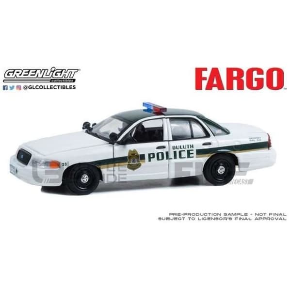 Samlarbil i miniatyr - GREENLIGHT - FORD Crown Victoria Police Interceptor - Vit - 2009
