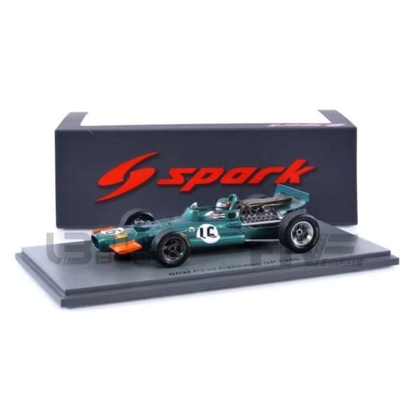 Samlarbil i miniatyr - SPARK 1/43 - BRM P133 - Canadian GP 1969 - Grön / Orange