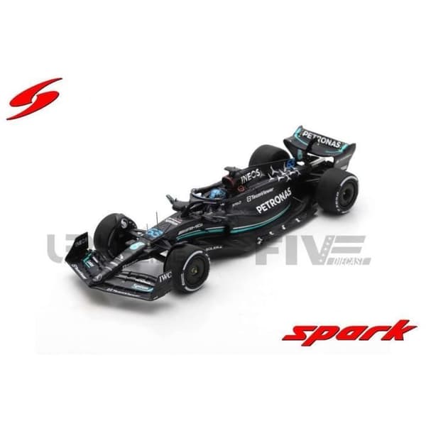 Samlarbil i miniatyr - SPARK - MERCEDES-AMG W14 E Performance - Saudiarabien GP 2023 - Grå/Blå