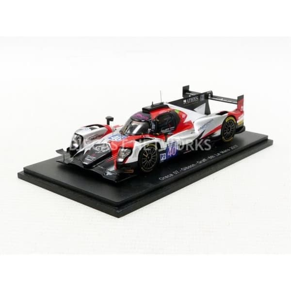 Samlarbil i Miniatyr - SPARK - ORECA 07 Gibson LMP2 - 1/43 - Le Mans 2017 - Silver/Röd/Vit