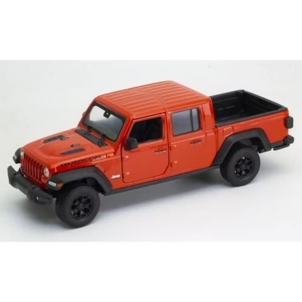 Miniatyrer monterade - Welly - Jeep Gladiator Rubicon 2007 - Färg Orange - Skala 1/24 - 4x4