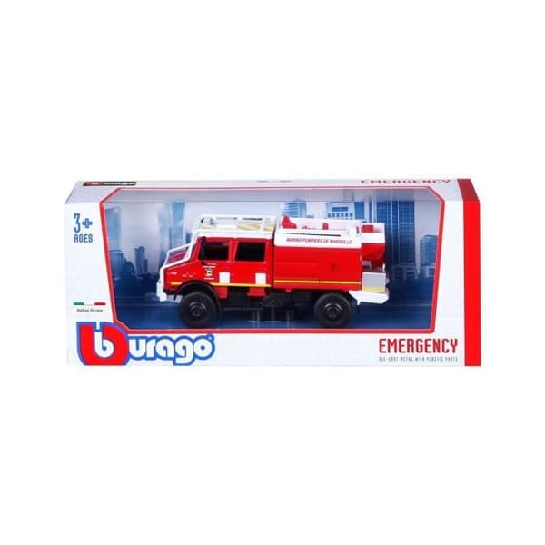 Monterade miniatyrer - Mercedes Unimog Marins Pompiers de Marseille 1/55 Burago