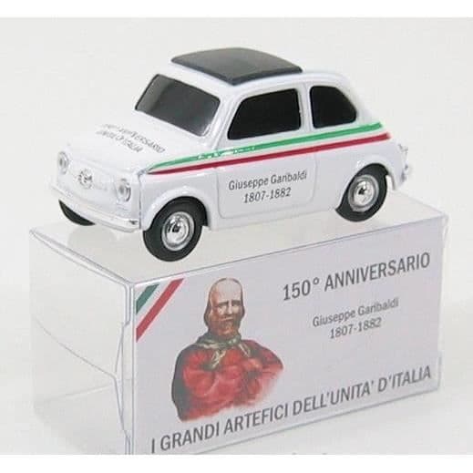 Monterade miniatyrer - Fiat 500 Giuseppe Garibaldi - hjälten i de två världarna 1/43 Brumm