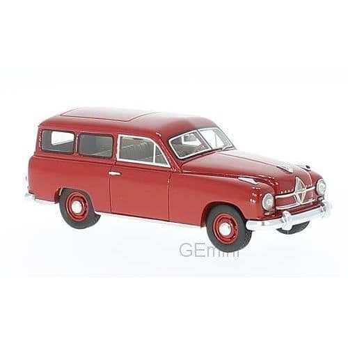 Miniatyrer monterade - NEO - Borgward Hansa 1500 kombi - Röd - 1951 - Skala 1/43