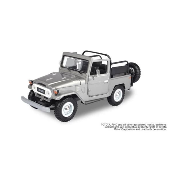 Miniatyrer monterade - Motormax - FJ 40 Cabriolet - Silver - 1/24 - 4x4